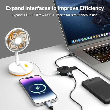 BENFEI 371BK USB-C 4-port USB 3.0 Hub.