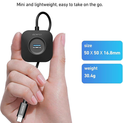 BENFEI 371BK USB-C 4-port USB 3.0 Hub.