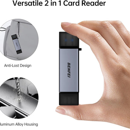 BENFEI SD Card Reader, USB C to SD Micro SD Card Memory Card  Adapter.
