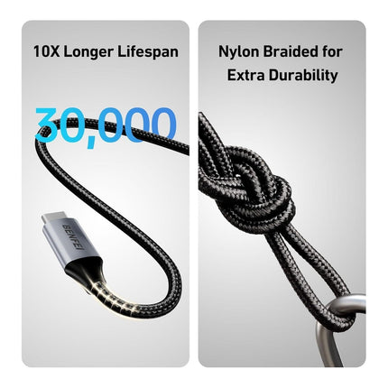 BENFEI 000382GY-4P USB C Fast Charging 60W Cable, 4-Pack(3.3ft/1M x 2 + /6.6ft/2M x 2) Nylon Braided Cable for I-phone 15/16/17 and Samsung / Google phone..
