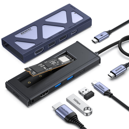 BENFEI 000389GY M.2 NVMe Enclosure with USB-C Hub.