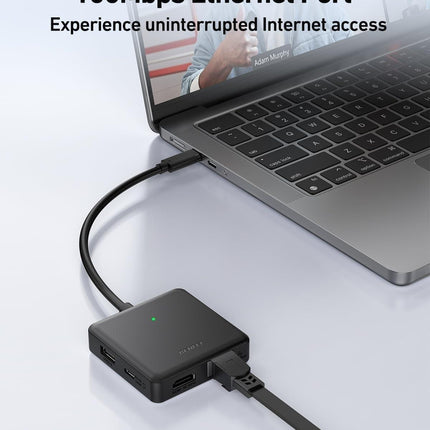 BENFEI 399BK 6-in-1 USB-C HUB to HDMI(8K)+USB3.2(10Gbps)+USB2.0x2+PD100W+RJ45 Black.