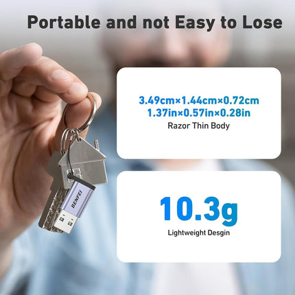 BENFEI 407GY 2-Pack USB Type-A to USB-C Adapter Male to Female Supporting 5V 3A Charging and 10Gbps Data Transmit.