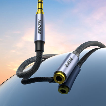 BENFEI 421GY 1M 3.5mm Male to Female AUX Extension Cable, TRRS 4-Pole Stereo Audio Jack Cord for Headphones, Microphone, Smartphones, PC, Laptop, Speakers.