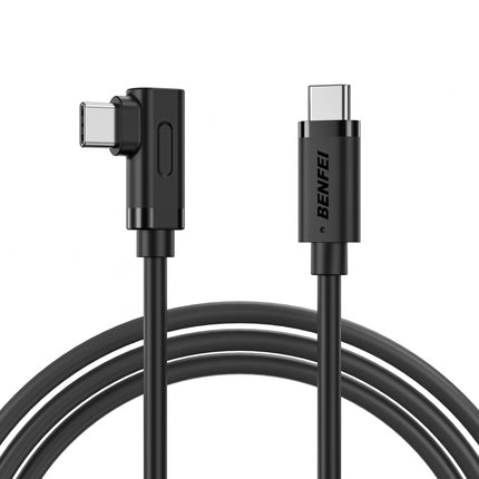 BENFEI 428BK-1M USB C to Right Angle USB C Cable , 90-dgree Angled USB 2.0 Type C Charger Cable, 3A Fast Charging & 480Mbps Data Sync, Durable PVC.