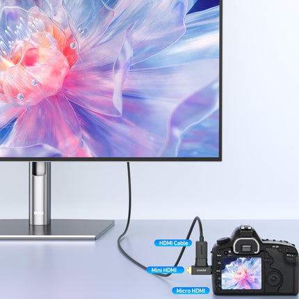 BENFEI 434BK Micro HDMI + Mini HDMI male to HDMI female Adapter.