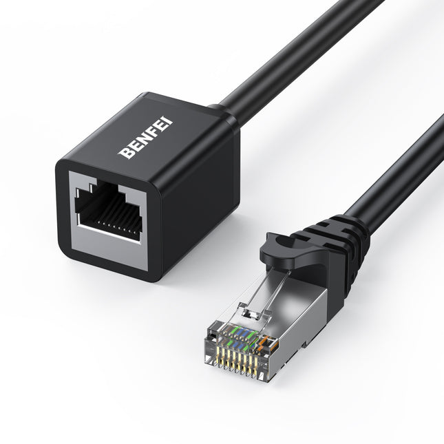 BENFEI 435BK-1M RJ45 Extension Male/Female Patch cords Cat6 1000Mbps 1M.