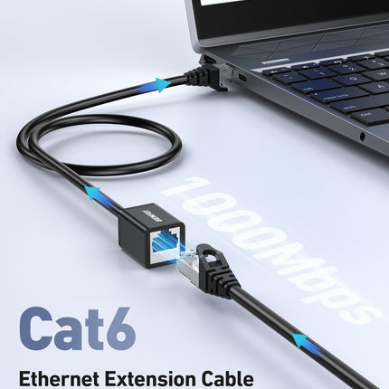 BENFEI 435BK-2M RJ45 Extension Male/Female Patch cords Cat6 1000Mbps 2M.