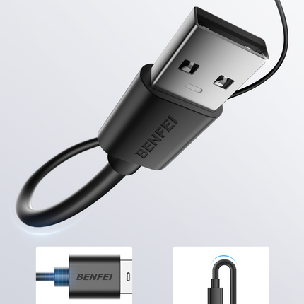 BENFEI 436BK-3M USB 2.0 Male to Micro USB Data Cable 3M.