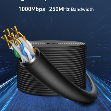 BENFEI 701BL 305M CAT6 UTP 1000Mbps Waterpoof Ethernet Cable 1000FT for Outdoor.