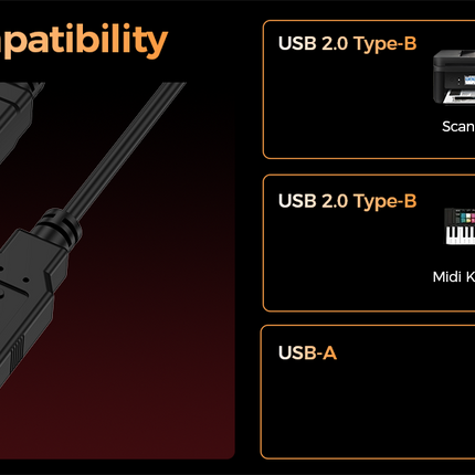Choetech AB0060-3M USB A to B Printer 3meter Cable Black.