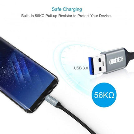 CHOETECH AC0007-102GY USB 3.0 Type-A to Type-C Cable 2M.