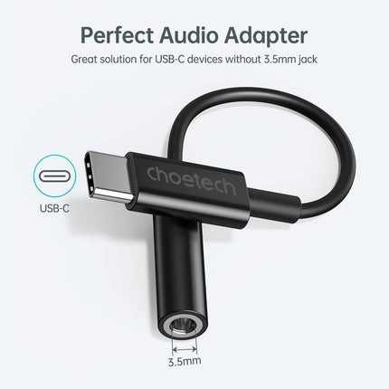CHOETECH AUX003 USB-C To 3.5mm Headphone Adapter.