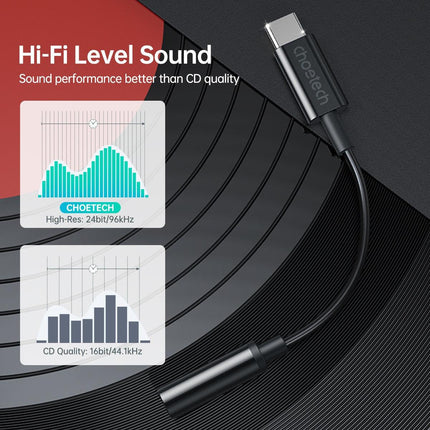 CHOETECH AUX003 USB-C To 3.5mm Headphone Adapter.