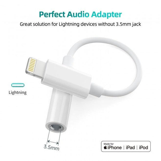 CHOETECH AUX005 iPhone 8-pin to 3.5mm Headphone Adapter.