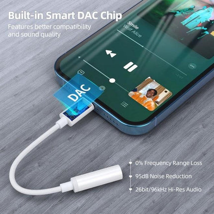 CHOETECH AUX005 iPhone 8-pin to 3.5mm Headphone Adapter.