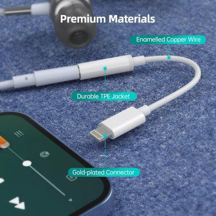 CHOETECH AUX005 iPhone 8-pin to 3.5mm Headphone Adapter.