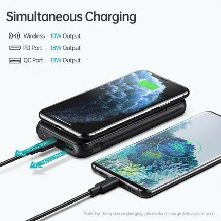 Choetech B650-CC Power Bank 10000mAh with Wireles Power Bank (Black).