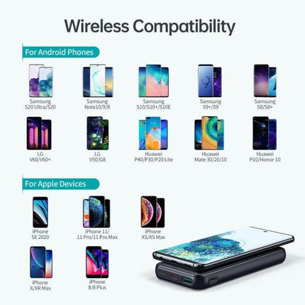Choetech B650-CC Power Bank 10000mAh with Wireles Power Bank (Black).