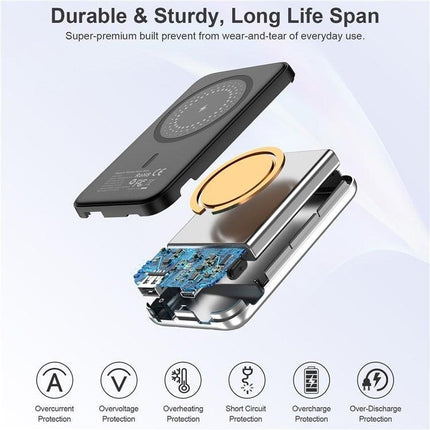 CHOETECH B655-SL 5000mAh Magnetic Wireless Power Bank 10W (Silver).