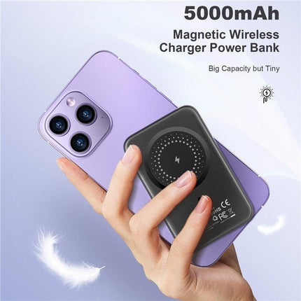 CHOETECH B655-SL 5000mAh Magnetic Wireless Power Bank 10W (Silver).
