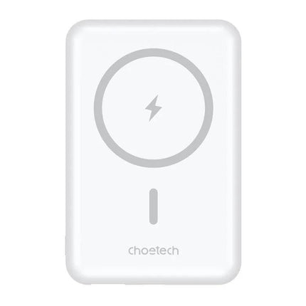 CHOETECH B662-WH USB-A + USB-C + Wireless Magnetic Power bank 5000mAh (White).