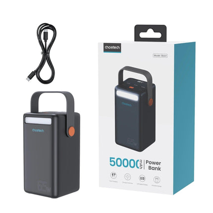CHOETECH B664 50000mAh PD65W Power Bank with LED Flashlight LCD Display.