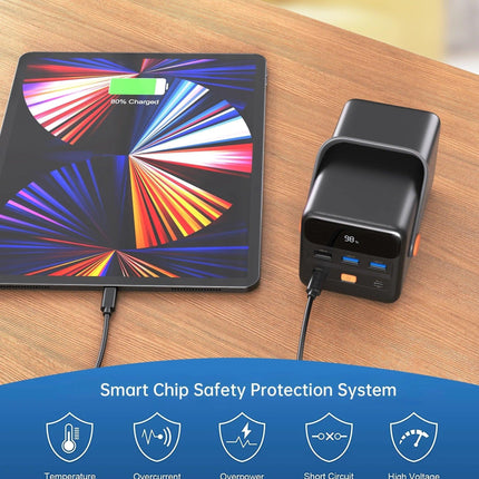 CHOETECH B664 50000mAh PD65W Power Bank with LED Flashlight LCD Display.