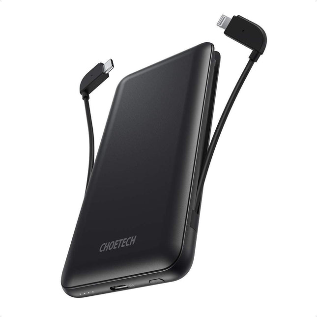 CHOETECH B688-BK 10000mAh MFi Certified PD18W Power Bank (with 2 cables).