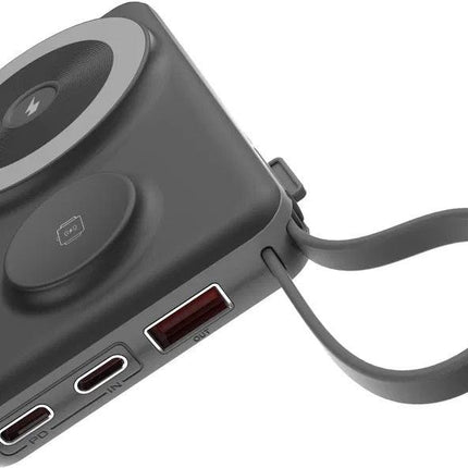 CHOETECH B695-BK 10000mAh 22.5W USB-A + USB-C x 2 + MagLeap Wireless Charge Power Bank Black.
