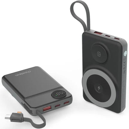 CHOETECH B695-BK 10000mAh 22.5W USB-A + USB-C x 2 + MagLeap Wireless Charge Power Bank Black.