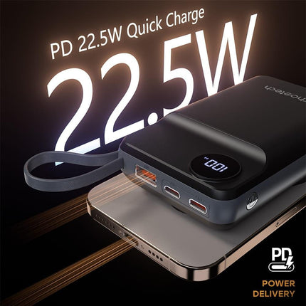 CHOETECH B696-BK 20000mAh 22.5W USB-A + USB-C x 2 + MagLeap Wireless Charge Power Bank Black.