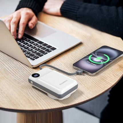CHOETECH B696-WH 20000mAh 22.5W USB-A + USB-C x 2 + MagLeap Wireless Charge Power Bank White.