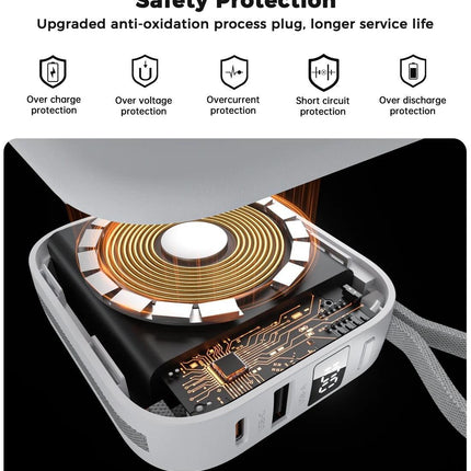 Choetech B697C-WH 10000mAh LED display 22.5W power bank for Mobile and Apple watch/Airpods CCC Certified.