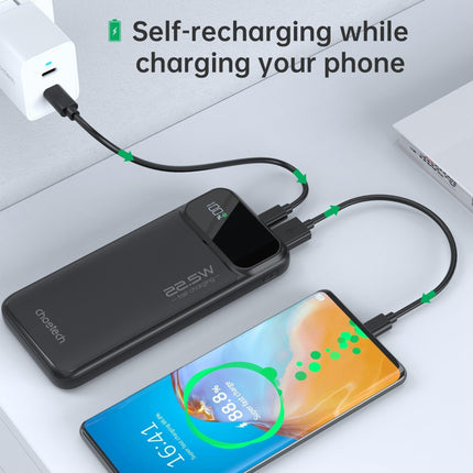CHOETECH B728 10000mAh Power Bank PD22.5W with Digital Display.