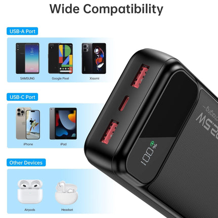 CHOETECH B729 20000mAh Power Bank PD22.5W with Digital Display.