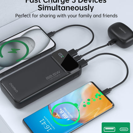 CHOETECH B729 20000mAh Power Bank PD22.5W with Digital Display.