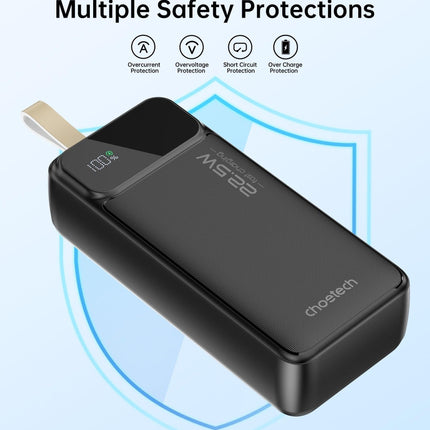CHOETECH B730 30000mAh Power Bank PD22.5W with Digital Display.