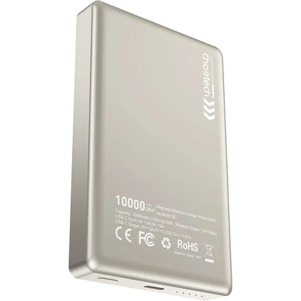 CHOETECH B739-WH 20W Slim USB-C 10000mAh Magnetic Power Bank - White.
