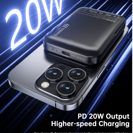 CHOETECH B743-BK 10000mAh PD20W Magnetic Power Bank with Holder Black.