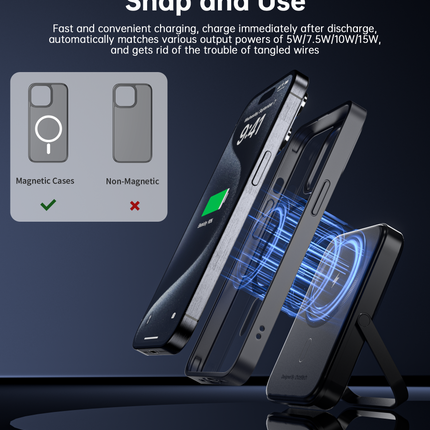 CHOETECH B743-BK 10000mAh PD20W Magnetic Power Bank with Holder Black.