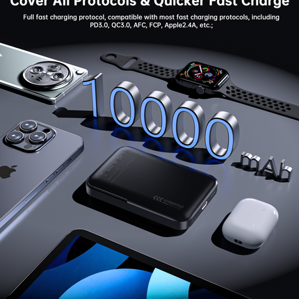 CHOETECH B743-BK 10000mAh PD20W Magnetic Power Bank with Holder Black.