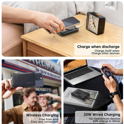 CHOETECH B743-BK 10000mAh PD20W Magnetic Power Bank with Holder Black.