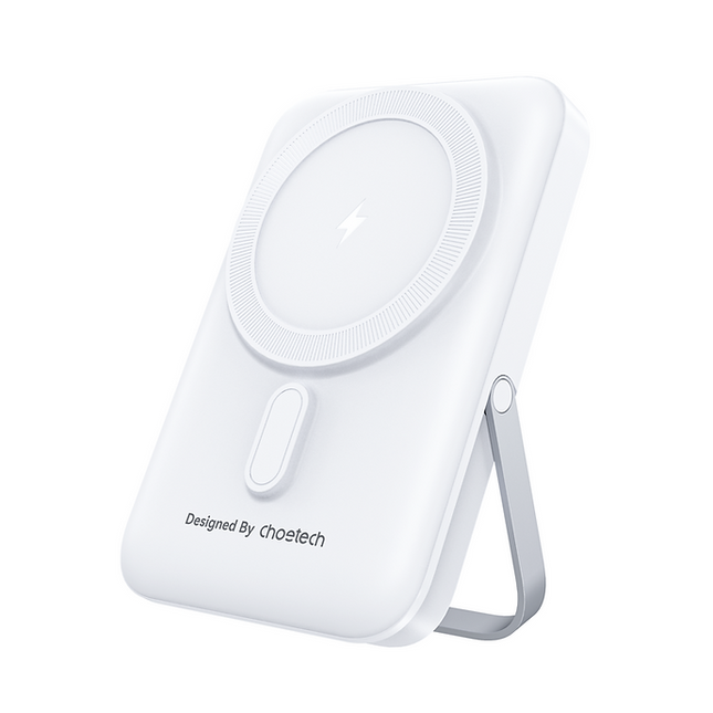CHOETECH B743-WH 10000mAh PD20W Magnetic Power Bank with Holder White.