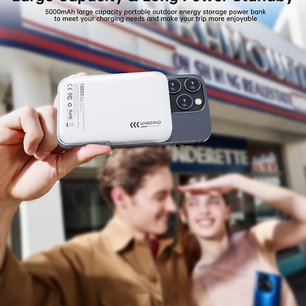 CHOETECH B743-WH 10000mAh PD20W Magnetic Power Bank with Holder White.