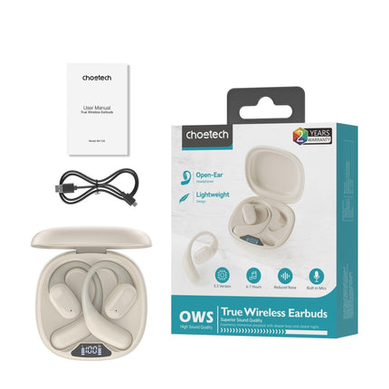 CHOETECH BH-T25 OWS Painless New Concept Bluetooth Earbuds V5.3 TWS White.