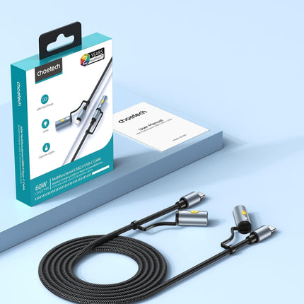 CHOETECH CC1001 Smart PD60W 4-in-1 USB C to C cable 1.2M.