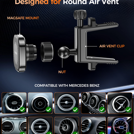 Choetech H095 Magnetic Car Air Vent Phone Holder 360-degree Rotation.