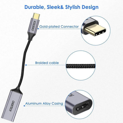 CHOETECH HUB-H21 USB-C to HDMI 4k 60Hz Braided Video Cable Cord Adapter.