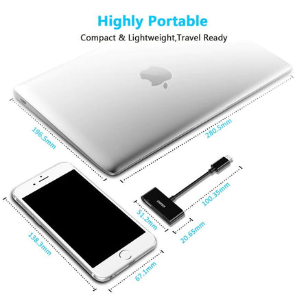 CHOETECH HUB-M03 USB-C To HDMI Adapter(4K@60hz) with 60W PD Charging Port.